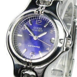 GUESS women's watch Model G65171L Stainless St Dark violet dial Date (SEE VIDEO)